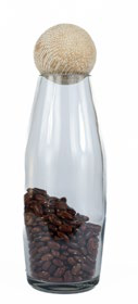 Glass storage jar with rafia cork