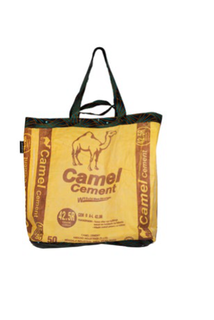Upcycled tarp tote bag