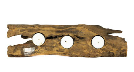 Dhow wood with 3 tea light holes