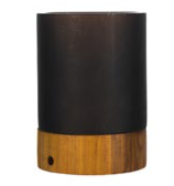 Cylinder wine tea light (black with wood bottom)
