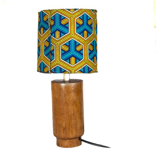 Wooden tea light with kitenge fabric