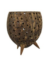 Coco tea light with three legs