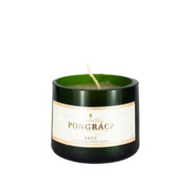 Non - scented candles from upcycled wine bottles (type three)