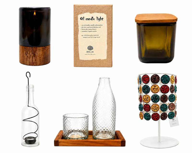 Hanging glass bottle tea light