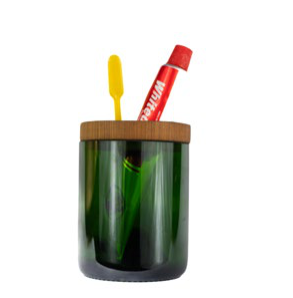 Upcycled toothbrush dispenser