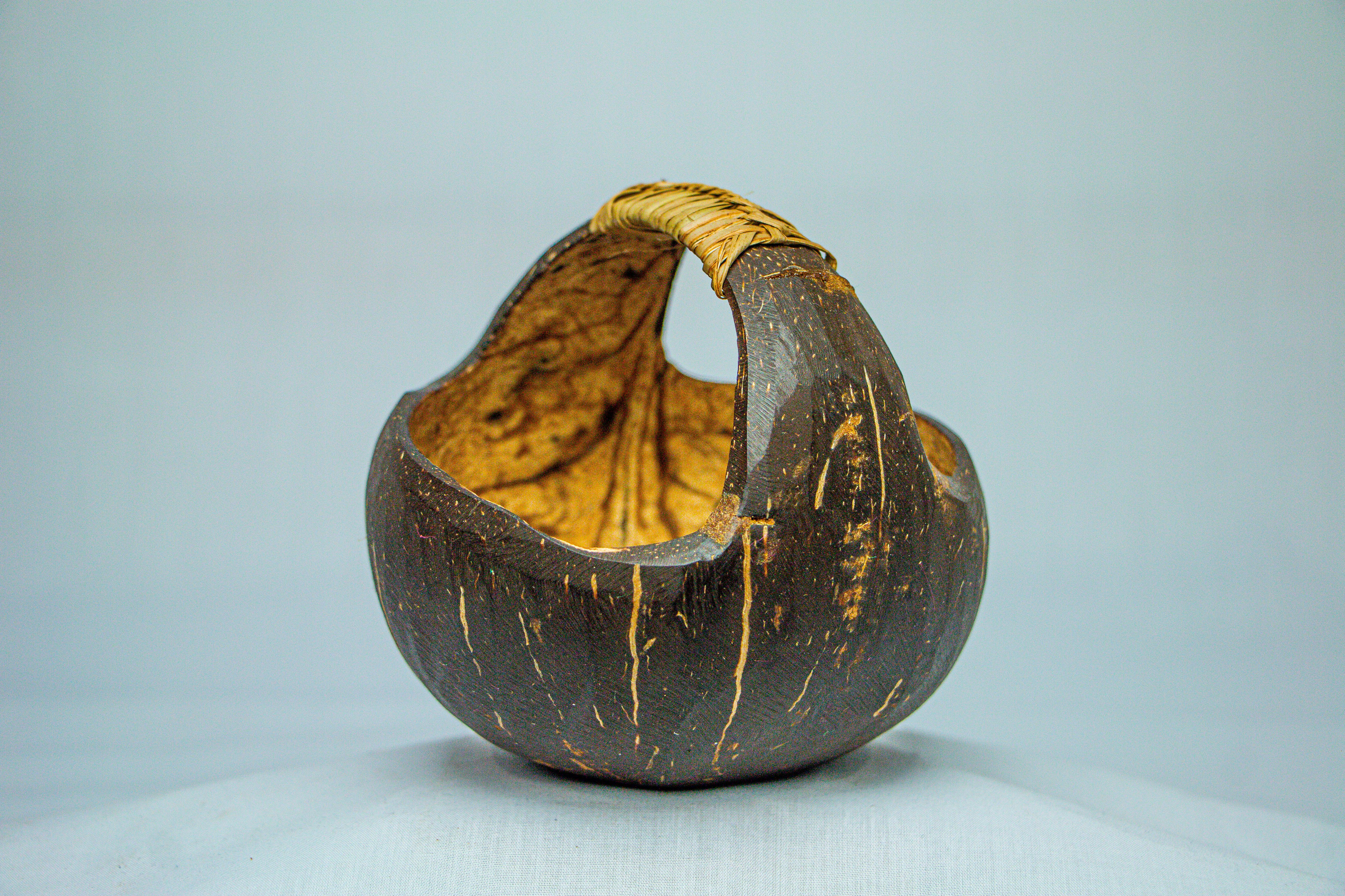 Bowl coco with handle, one piece of coco nut