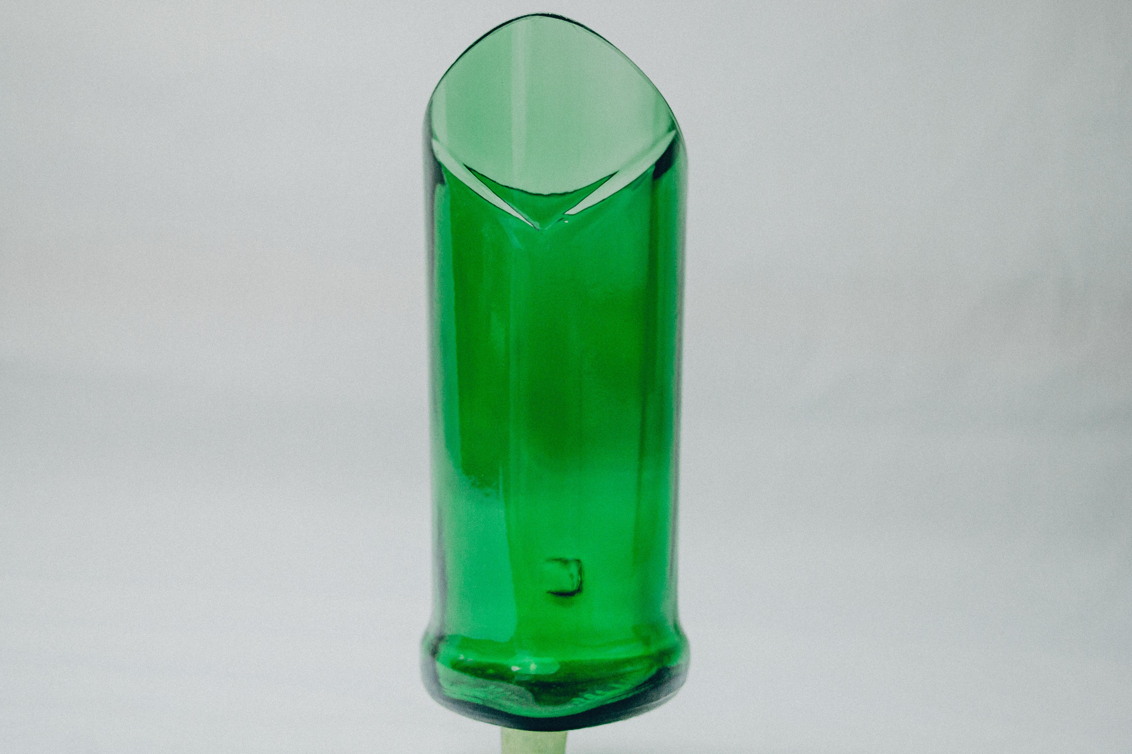 Flower vase green (wine bottle)