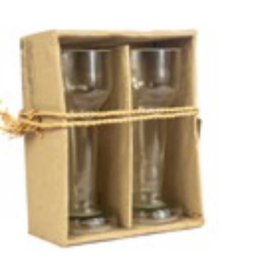 Wine glass with glass stand (white)